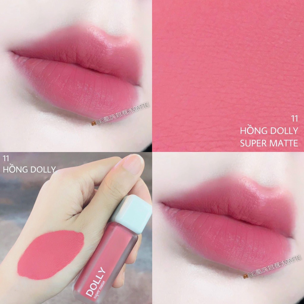 Son kem lì  Dolly super matte, son kem lì không chì bền màu lâu trôi MUA 2 THỎI TẶNG 1 DƯỠNG MÔI