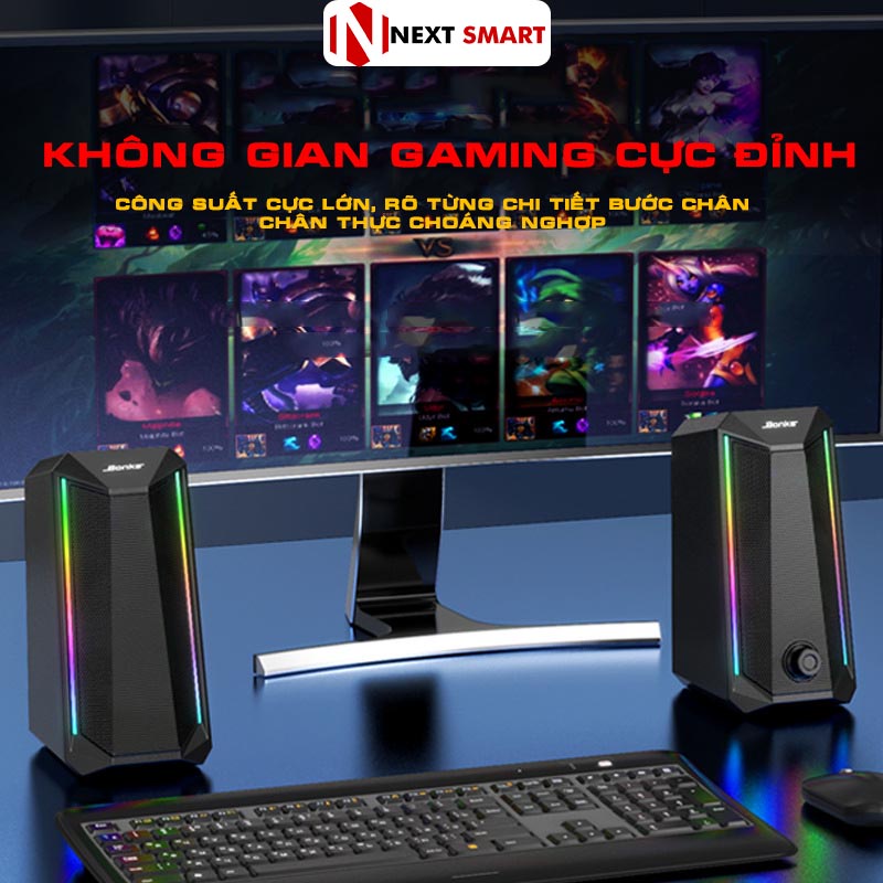 Loa máy tính S301 vi tính mini để bàn gaming led siêu bass công suất lớn cho laptop pc