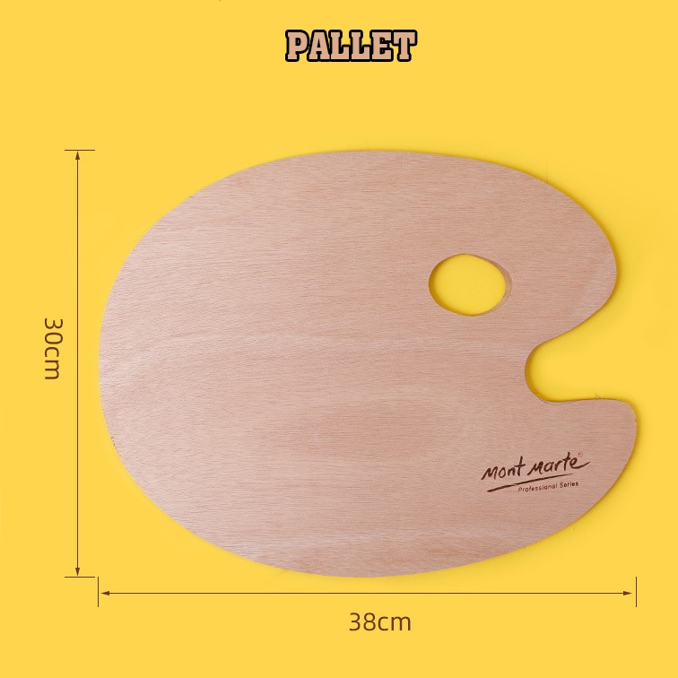 Mont Marte - Pallet Gỗ 30x40cm - DụngCụ Pha Màu Vẽ, Palet Pha Màu Bột, Acrylic, Sơn Dầu