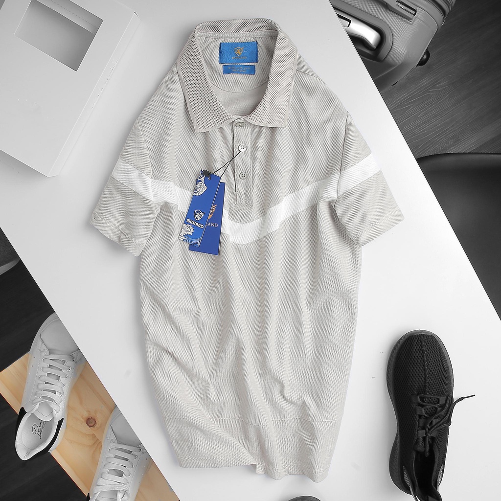 Áo T-shirt Polo, áo phông nam, áo ngắn tay, áo cộc tay nam Phối ngực Cotton 100% VNXK MUSLAND Nhẹ và Mát mẻ