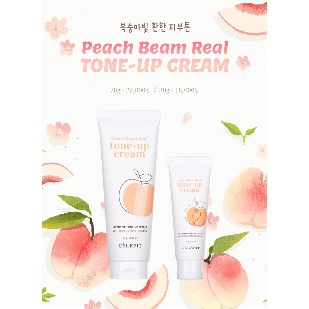 [Mã COSDEP -8% ĐH250k]Kem Dưỡng Trắng Da Célefit Peach Beam Real Tone-up Cream