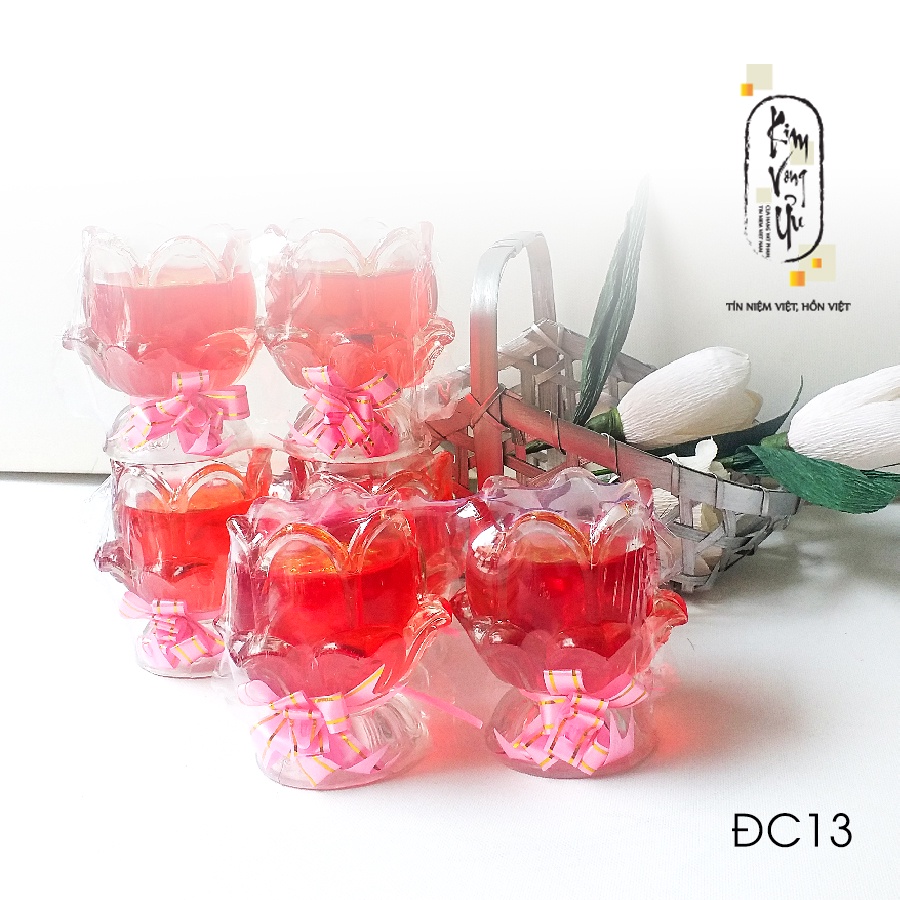 Đèn cầy ly cúng Tulip ĐC13 cao 8.3cm