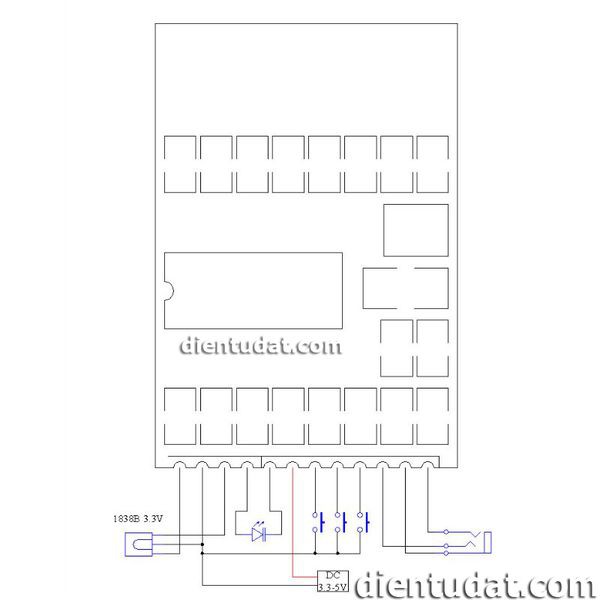 Mạch giải mã âm thanh bluetooth kèm remote hồng ngoại