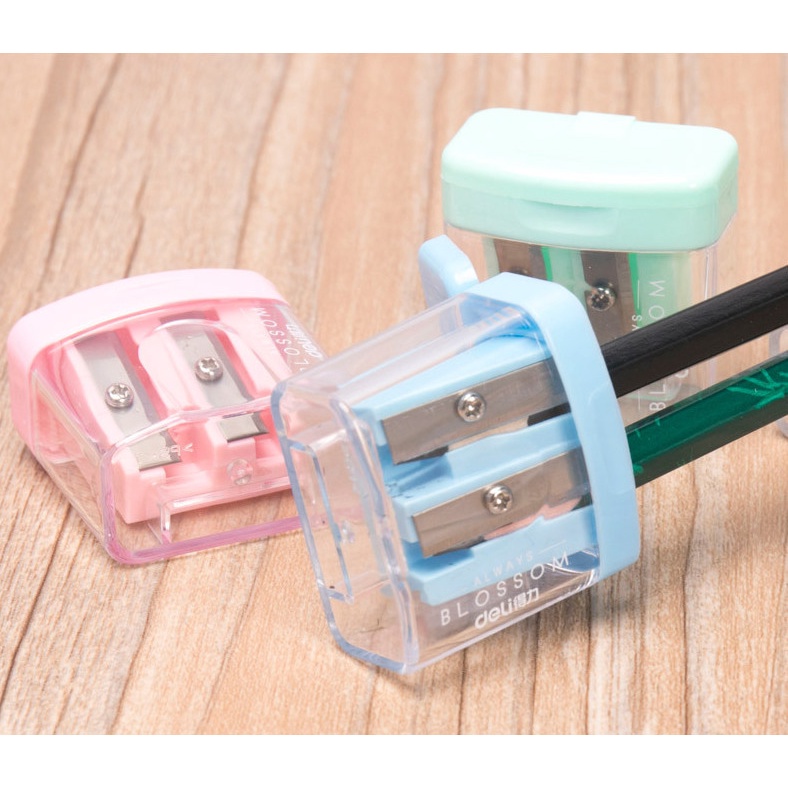 Gọt chì Deli - 2 lỗ - Xanh dương/ Hồng/Xanh lá/Trắng - 0576