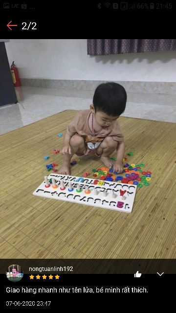 Giáo Cụ Montessori Cột Tính Học Đếm Kết Hợp Bảng Chữ Cái Tiếng Việt Kèm 5 Thanh Dấu
