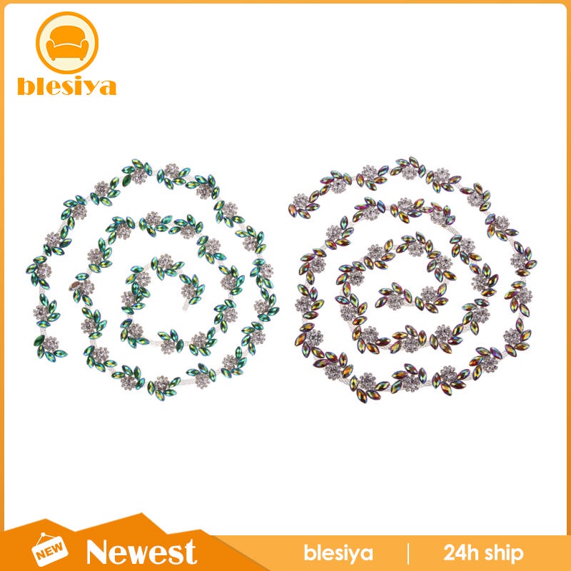 Cuộn Dây Ruy Băng Hạt Pha Lê AB 1 Yard Màu Xanh Lá Dùng Trang Trí