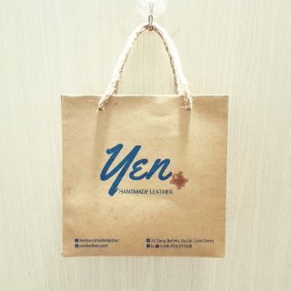 100 Túi giấy kraft in theo yêu cầu size vuông 14x14x6