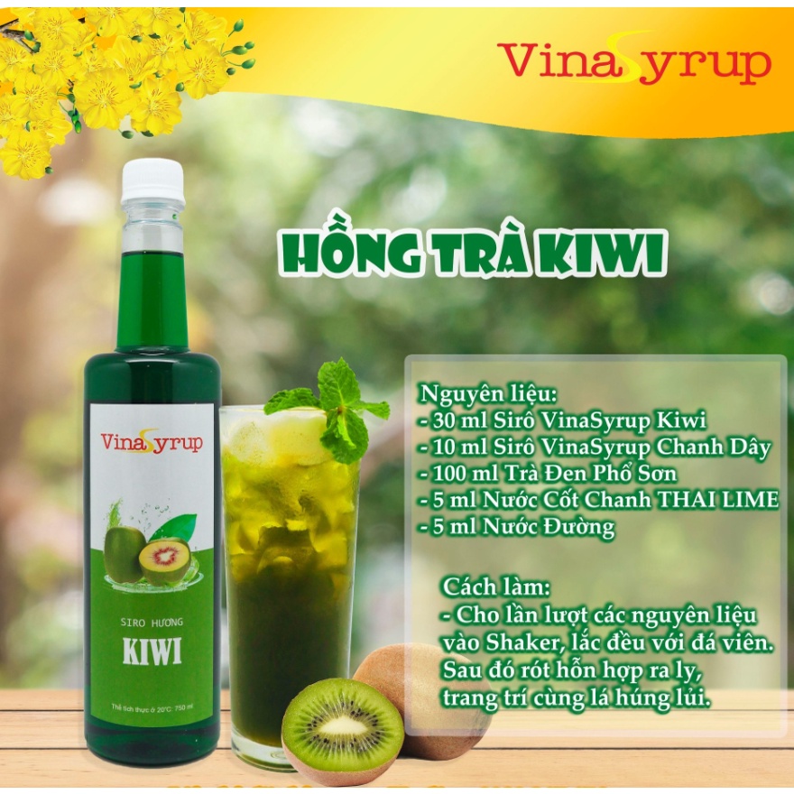 Siro VinaSyrup Chai 750ml - Syrup Làm Trà Đào Trà Trái Cây Đủ Các Mùi Vị Cotra