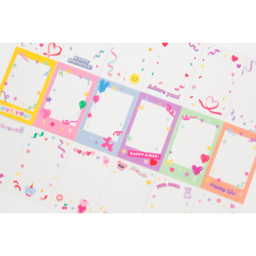 Toploader Decor ARTBOX Hàn Quốc Trang Trí Card Ảnh Photocard Polaroid 18 Khung Ribbon Confetti