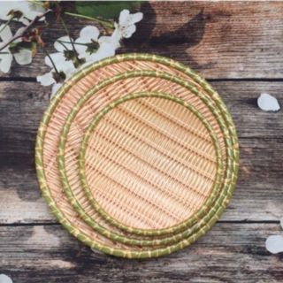 Xả kho đĩa nhựa giả mây giả mẹt tre hình tròn size 30cm hàng loại 1