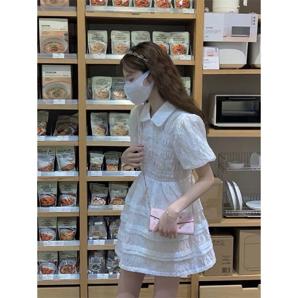 Váy Trắng Tay Bồng Tiểu Thư