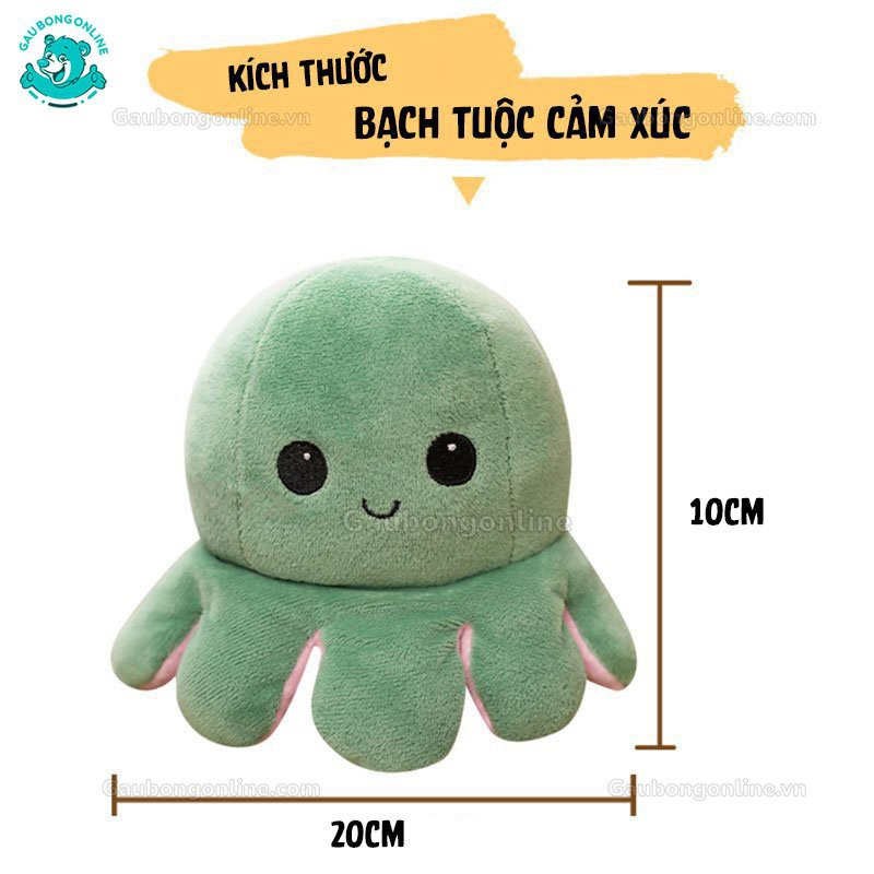 [Mã LIFE0503TOYS giảm 10% đơn 0Đ] Bạch Tuộc Cảm Xúc To - 2 Mặt Nhồi Bông màu Vàng Cam - Gấu Bông Online.