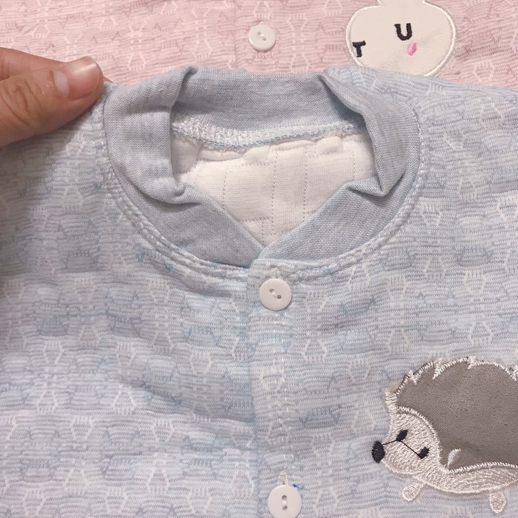 Bộ nỉ trần bông cổ trụ Lee Kids