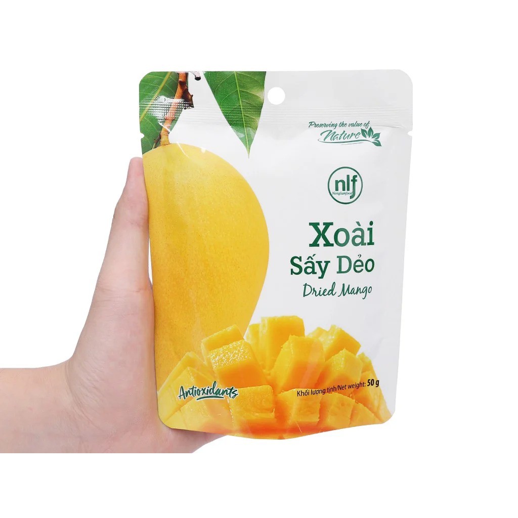 Xoài Sấy Dẻo Nonglamfood gói 75g | Đồ ăn vặt văn phòng | Ăn Kiêng | Giữ dáng | Healthy Snack