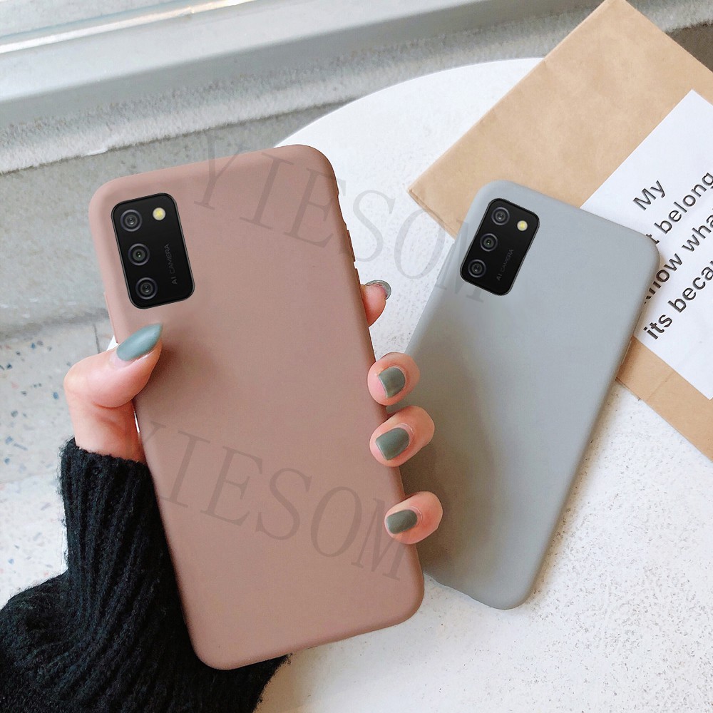 Ốp điện thoại silicon TPU mềm màu nhám cho Samsung Galaxy A02S A02