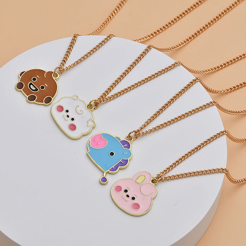 Vòng cổ Xích Vàng Nhân Vật Hoạt Hình bt21 xiaoboacc bts bt21