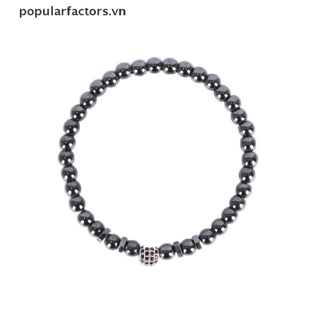 Vòng Tay Chuỗi Hạt Đá Hematite Từ Tính Chăm Sóc Sức Khỏe Cho Nam