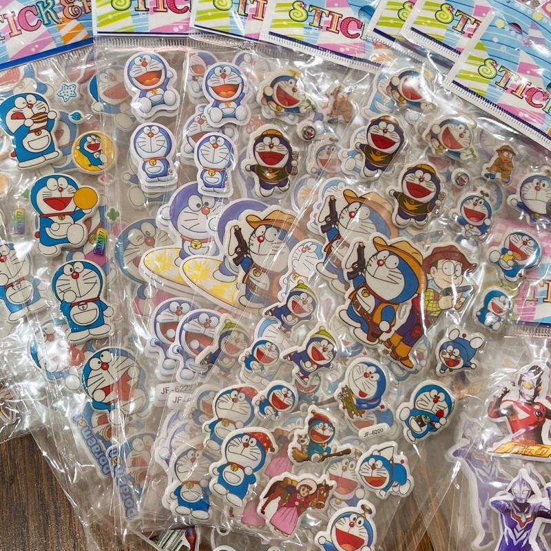 Sticker 3D cho bé, hình dán nổi nhân vật hoạt hình Siêu nhân, Người nhện, Doraemon, Pikachu cho trẻ em SEKA STORE 0641