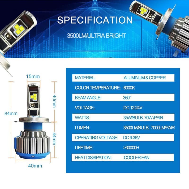 Bộ 2 Đèn Led Turbo T1 H11 Chất Lượng Cao