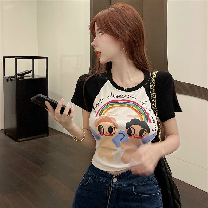 Áo thun raplan cầu vòng alohashop91
