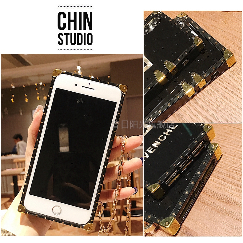 Ốp điện thoại vuông có dây đeo mẫu LV / YSL sang trọng cho Samsung S8 S9 S10 + S10E Note 10 Plus Note 9 8