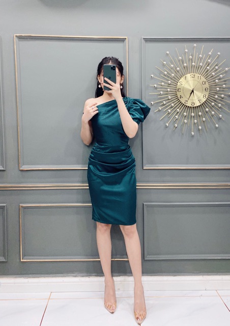 Ảnh thật 100% kèm video Đầm lệch vai cách điệu 1 bên tay | BigBuy360 - bigbuy360.vn