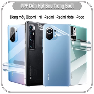 Miếng Dán PPF Trong Suốt Mặt Sau Cho Xiaomi - Mi - Redmi - Redmi Note - Poco