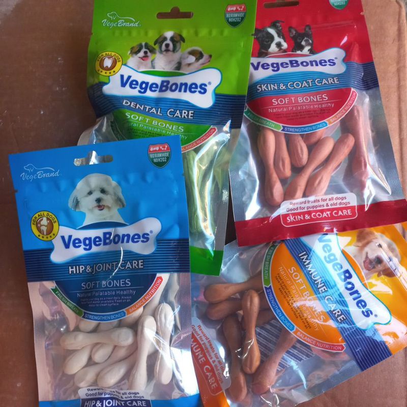 Xương gặm thưởng đồ ăn vặt sạch răng cho chó Vegebones 60g