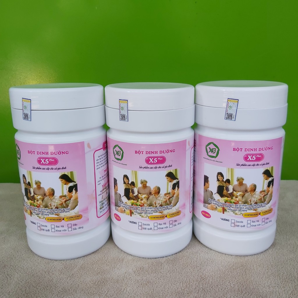 4 BỘT DINH DƯỠNG X5 - cho cả gia đình được làm từ ngũ cốc nảy mầm,whey protein, sữa, bột kem thực vật, betaglucan