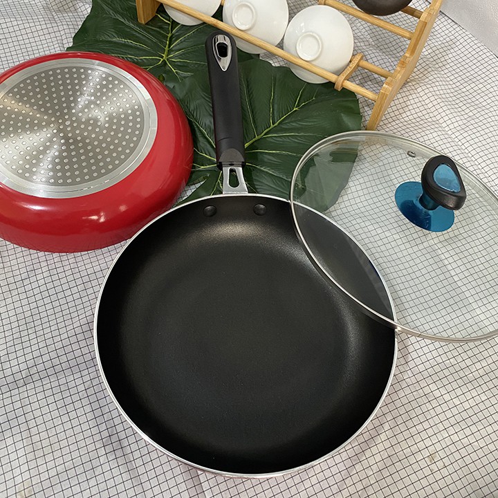Chảo chống dính sâu lòng có nắp kính size 24cm 26cm dùng được mọi loại bếp