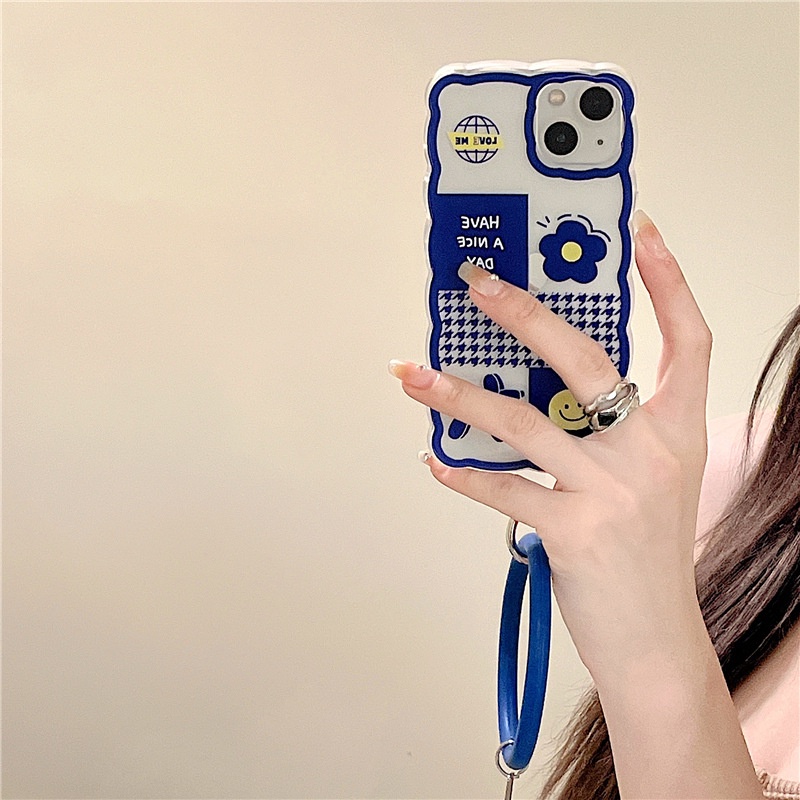 Ốp lưng iphone Ốp Điện Thoại Silicon Màu Xanh Dương Họa Tiết Sóng Biển Lớn Cho iPhone 12 / 13Pro 11 x 14pro / 6 / 7 / 8 / PLUS / PROAMX-14 Dinuo case