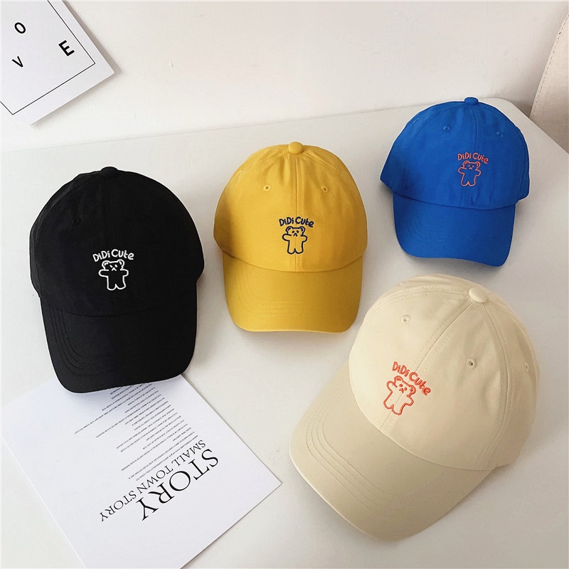 Mũ Lưỡi Trai Chống Nắng Nhanh Khô Thêu Hình Gấu Hoạt Hình Dễ Thương Cho Bé