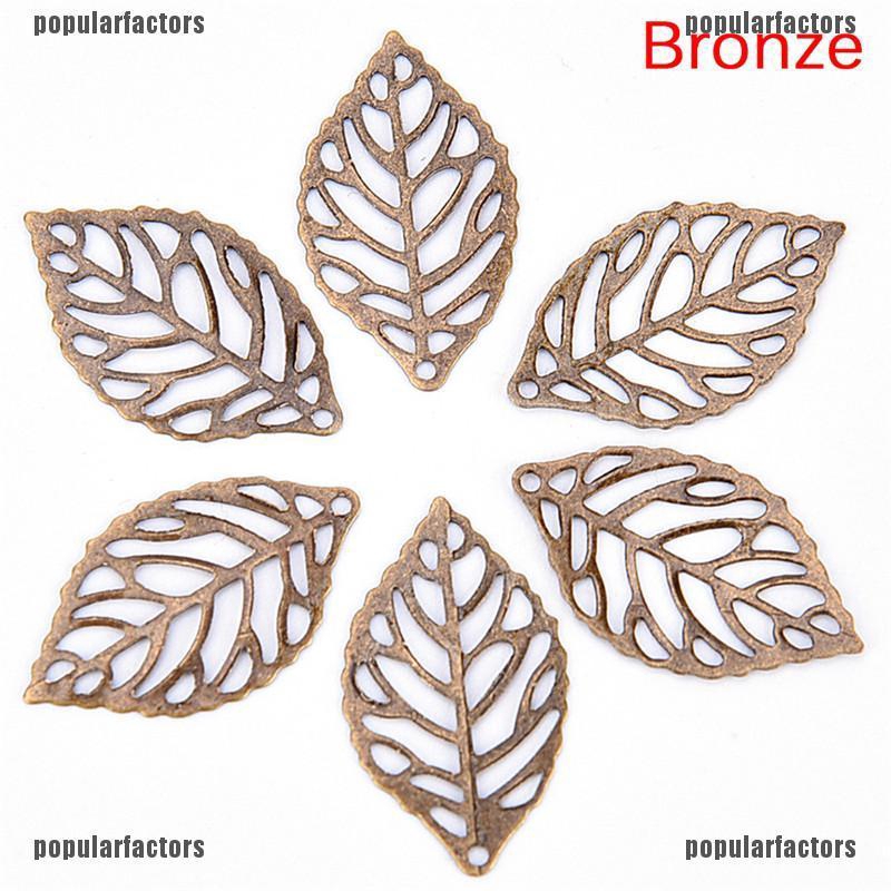 Bộ 50 Chiếc Lá Kim Loại Làm Trang Sức