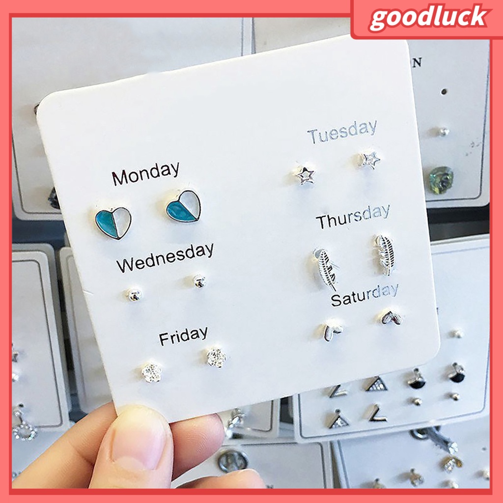 Set 6 Đôi Khuyên Tai Thiết Kế Đa Dạng Thời Trang Cho Nữ