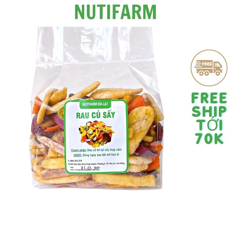 Hoa quả sấy khô thập cẩm, rau củ sấy 500gr NutiFarm đặc sản đà lạt