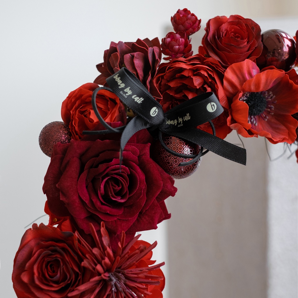 Vòng hoa treo cửa đẹp - vòng hoa trang trí phong cách vintage Hàn Quốc thương hiệu BÔNG BY CATT