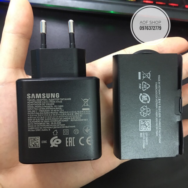 Sạc siêu nhanh 45W Super Fast Charging Samsung Galaxy Note 10/ Note 10 Plus +5G chính hãng