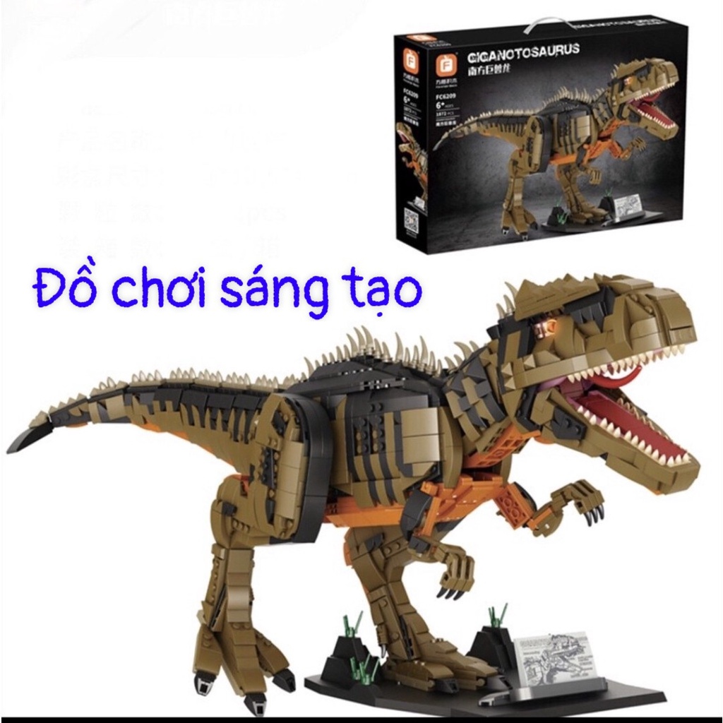 Đồ chơi LẮP RÁP - FC 6209 Lắp Ghép Mô Hình Khủng Long Bạo Chúa Khổng Lồ GIGANOTOSAURUS 1872 Mảnh