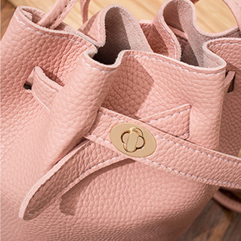 Túi Da PU Đeo Chéo Mini Dây Rút Thời Trang Cho Nữ