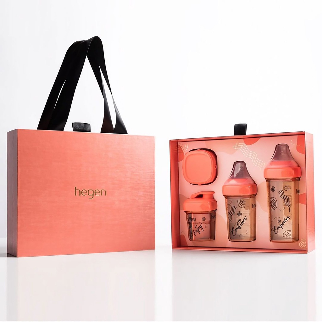 Bộ quà tặng bình sữa Hegen đỏ 150m/ 240ml/ 330ml Triple Red E Collection