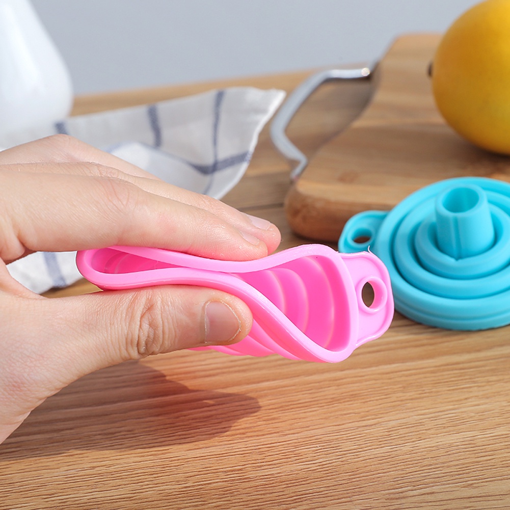 Hàng Hot 1 CÁI Phễu mềm silicone gấp lại có thể thu gọn Dầu ăn Dụng cụ nhà bếp Bộ chia rượu Hàng giao ngayVirgina056
