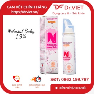 NEBUSAL SPRAY BABY 1,9% - DUNG DỊCH NƯỚC MUỐI BIỂN 1,9% LÀM GIẢM NGHẸT MŨI, SUNG HUYẾT MŨI CHO TRẺ EM TỪ 3 THÁNG TUỔI