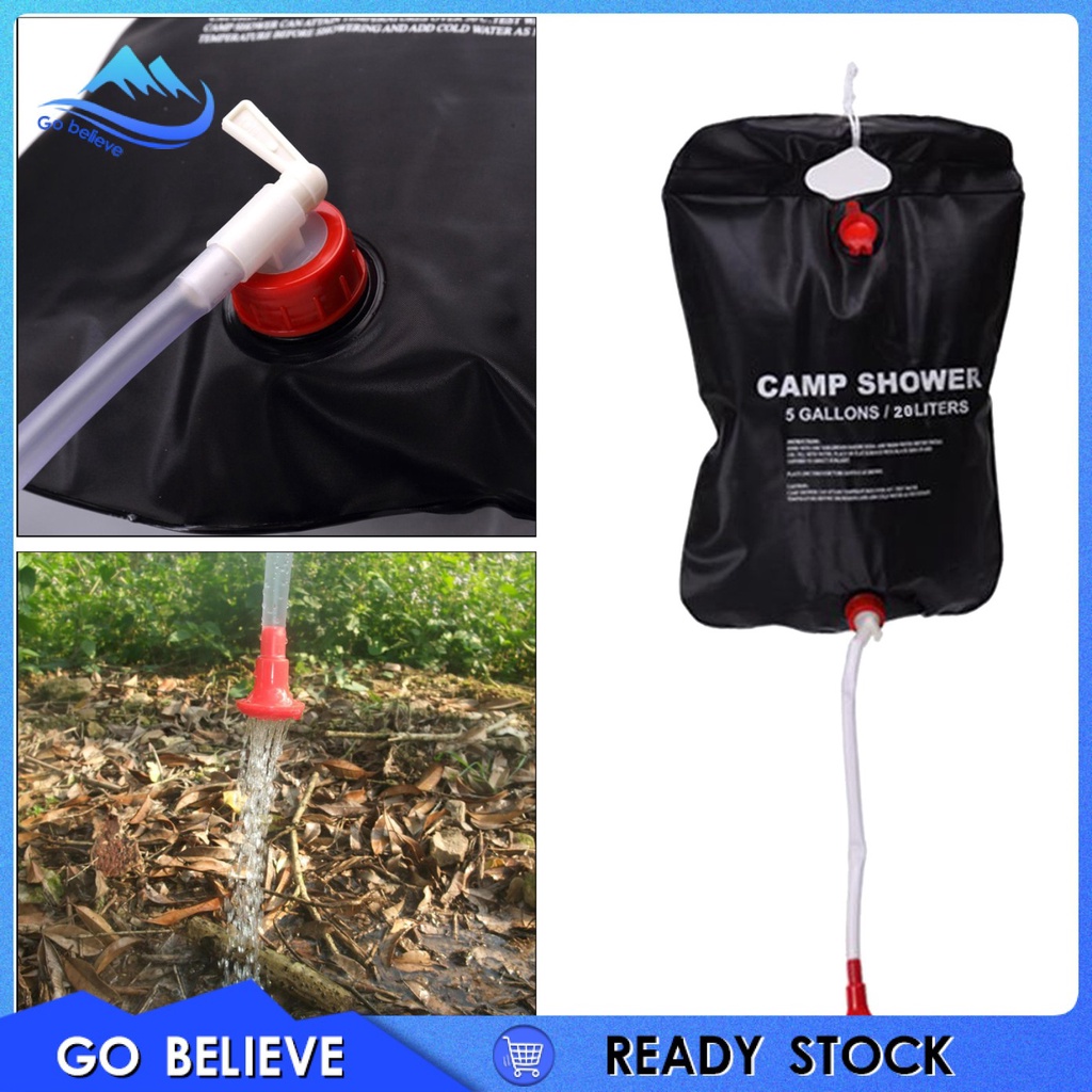 Túi Tắm Năng Lượng Mặt Trời Gấp Được 20L Dùng Cho Cắm Trại Leo Núi Du Lịch