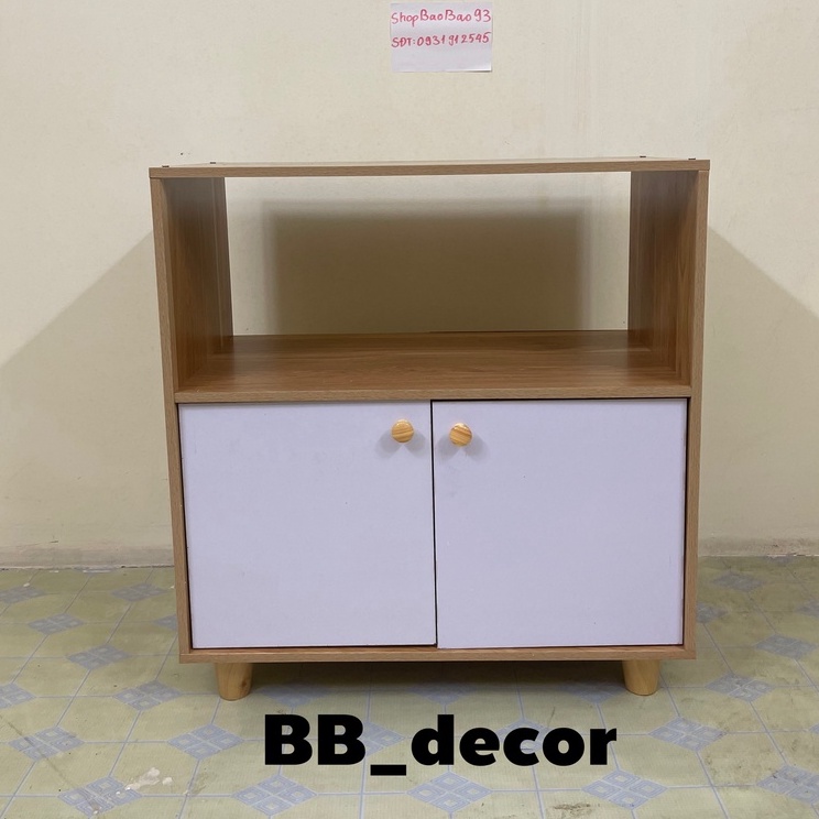 Tủ đồ tủ bếp tủ sách kệ đồ kết hợp cánh mở phong cách vintage thích hợp decor nhà cửa HM01