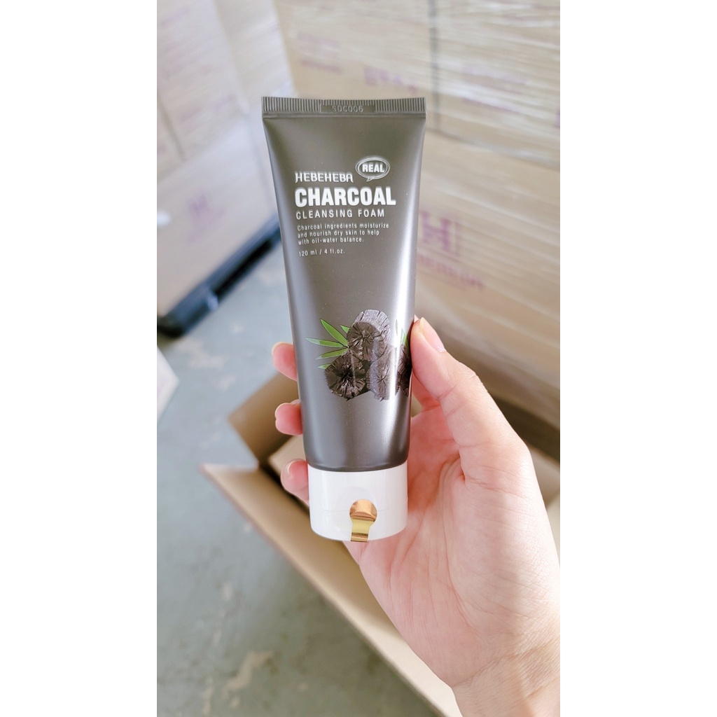 Sữa Rửa Mặt Hebeheba Charcoal - Collagen - Rice - Aloe - Greentea Cleansing Foam 120ml