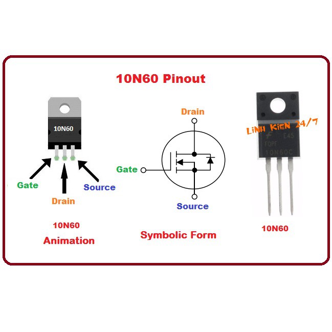 Mosfet 10N60 Kênh N TO-220 10A 600V