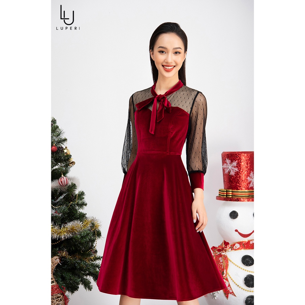Váy Nhung Cao Cấp LUPERI LFV3115