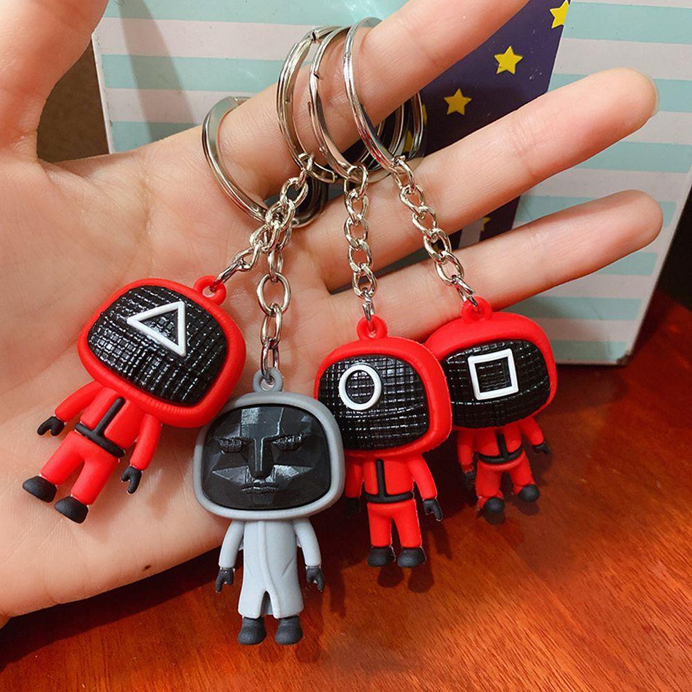 [COD] Móc Khóa Trang Trí Xe Hơi Ba Lô Túi Xách Hình Vuông Hóa Trang Hàn Quốc