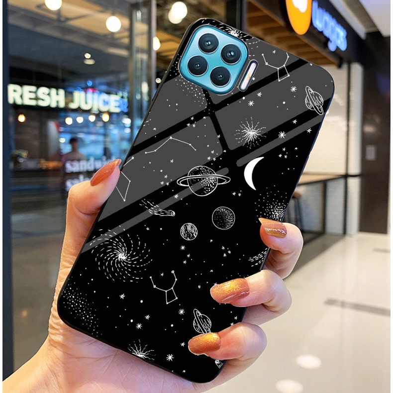 Ốp Lưng OPPO A73, A93 Ốp kính bóng cao cấp Phi Hành Gia