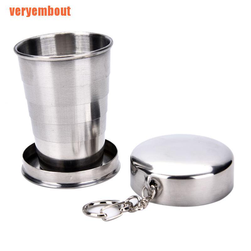 Cốc Mini Bằng Thép Không Gỉ Có Thể Gấp Gọn Tiện Dụng Mang Theo Du Lịch